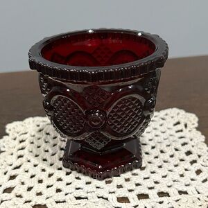 Avon Cape Cod - Ruby Red Glass Open Sugar Bowl
